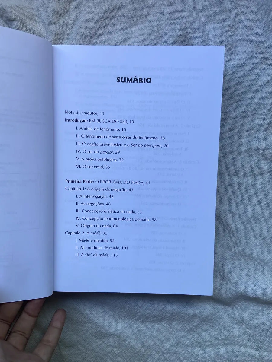Livro O Ser E O Nada Ensaio De Odontologia Fenomenológica (Usado)