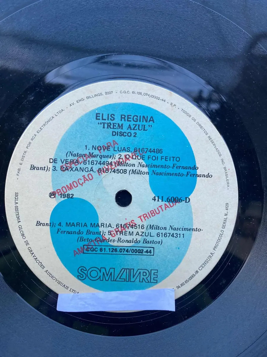 Lp Elis Regina Trem Azul 1982 Duplo Selo Som Livre (Usado)