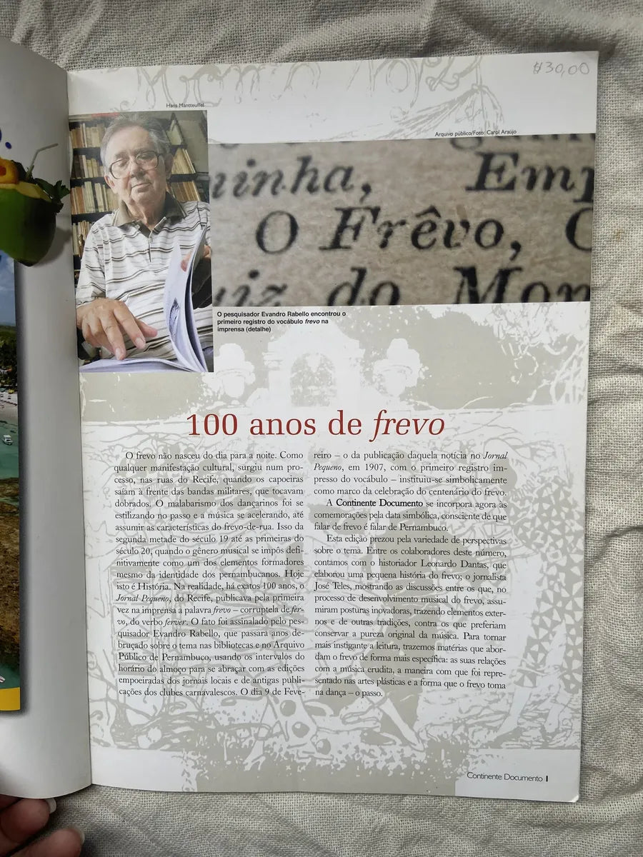 Revista Continente Documento Frevo 100 Anos N 54 2007 (Usado)