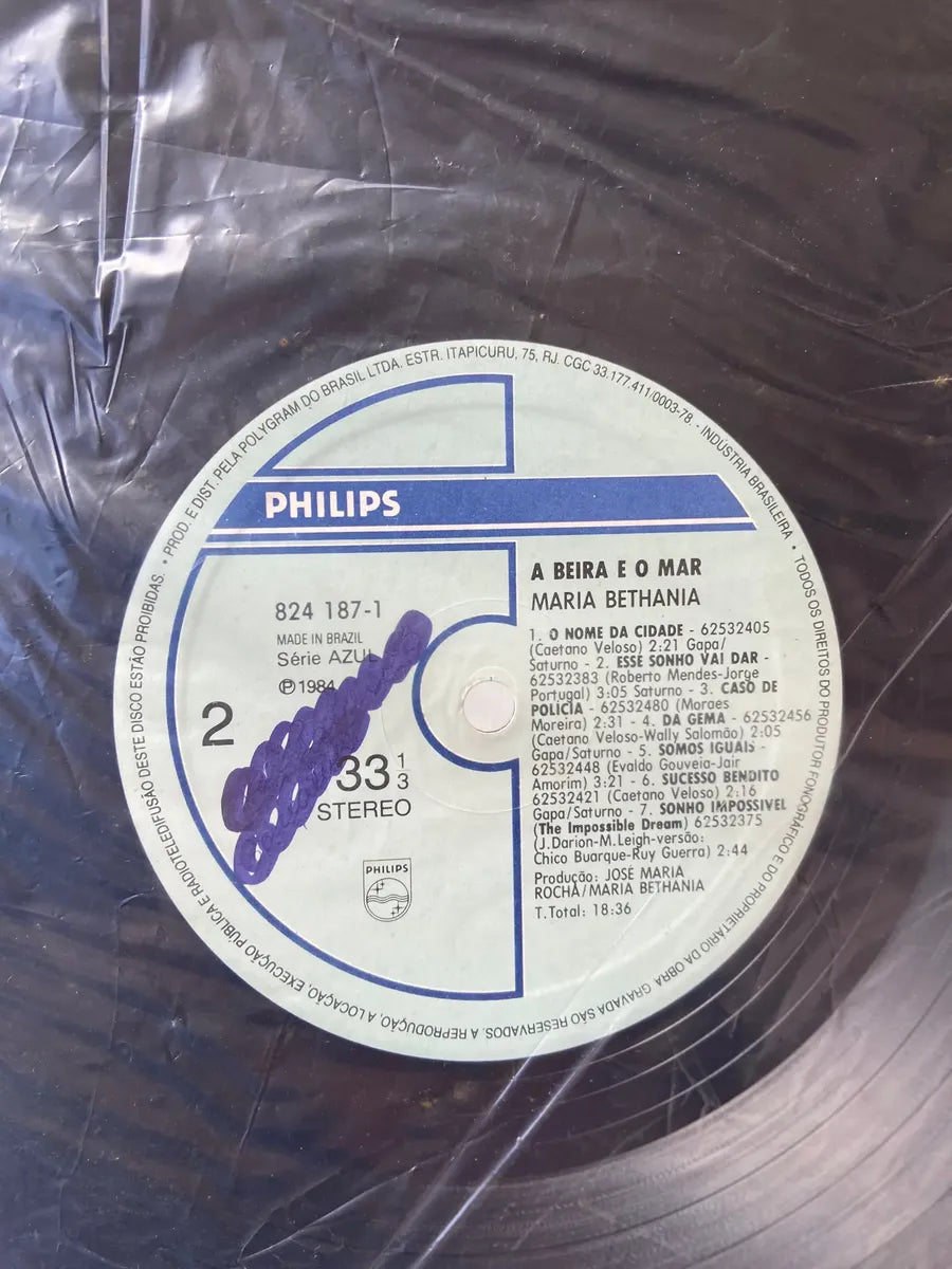 Lp Maria Bethânia A Beira E O Mar 1984 (Usado)