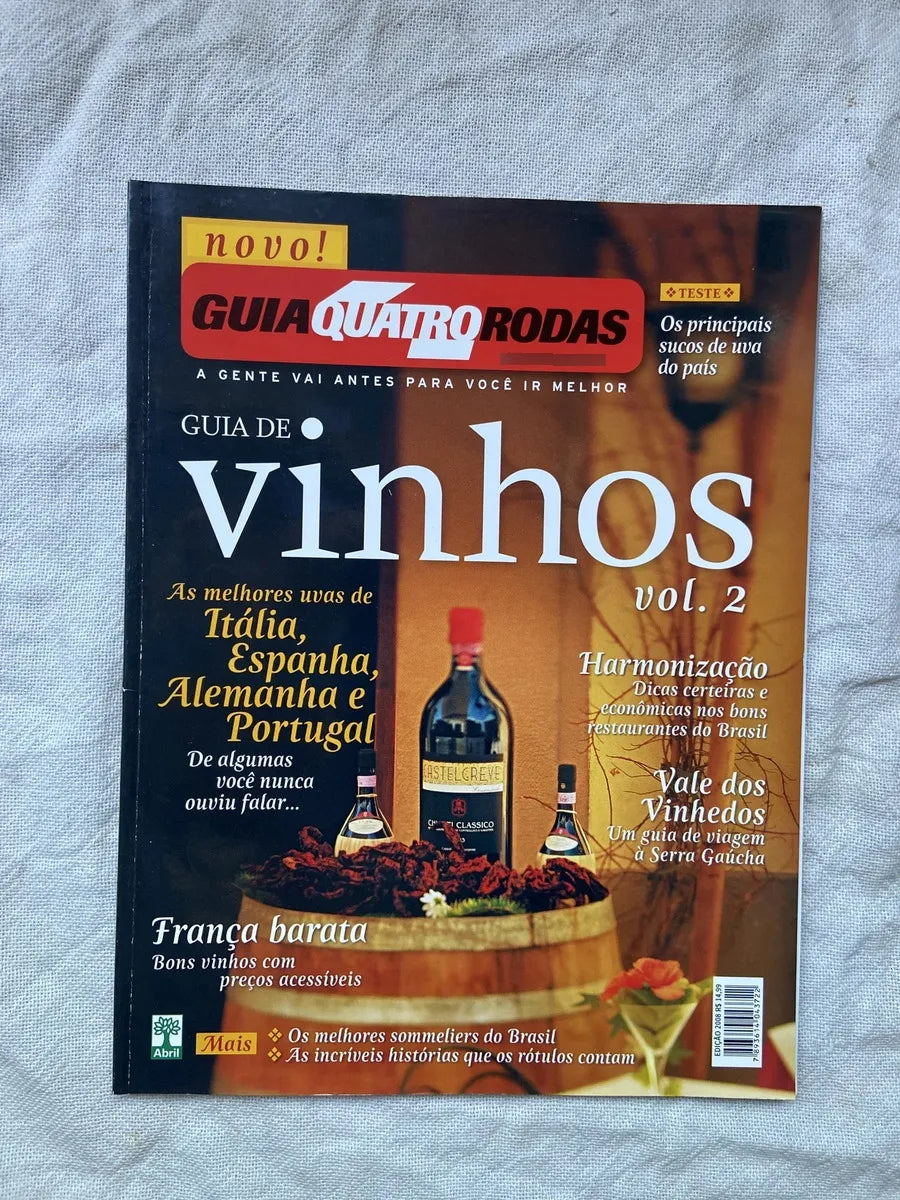 Revista Novo Guia Quatro Rodas Guia De Vinhos Vol 2 Ed 2008 (Usado)
