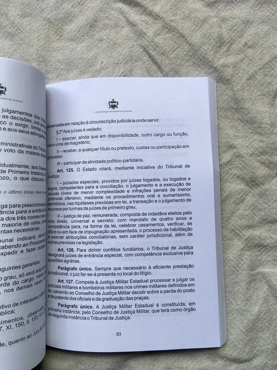 Livro Constituição Do Estado De Alagoas 4 Edição 2024 (Usado)