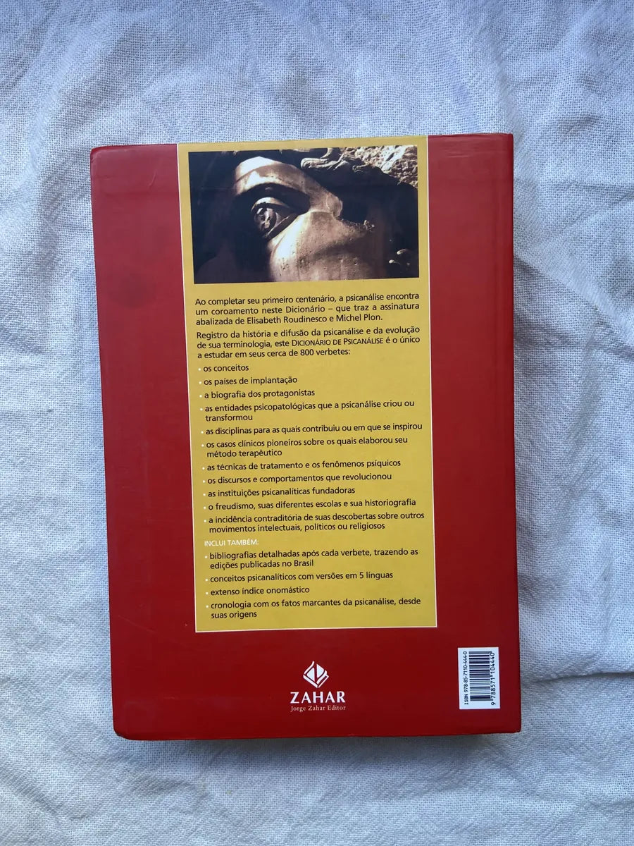 Livro Dicionário De Psicanálise Elisabeth Roudinesco 1998 (Usado)