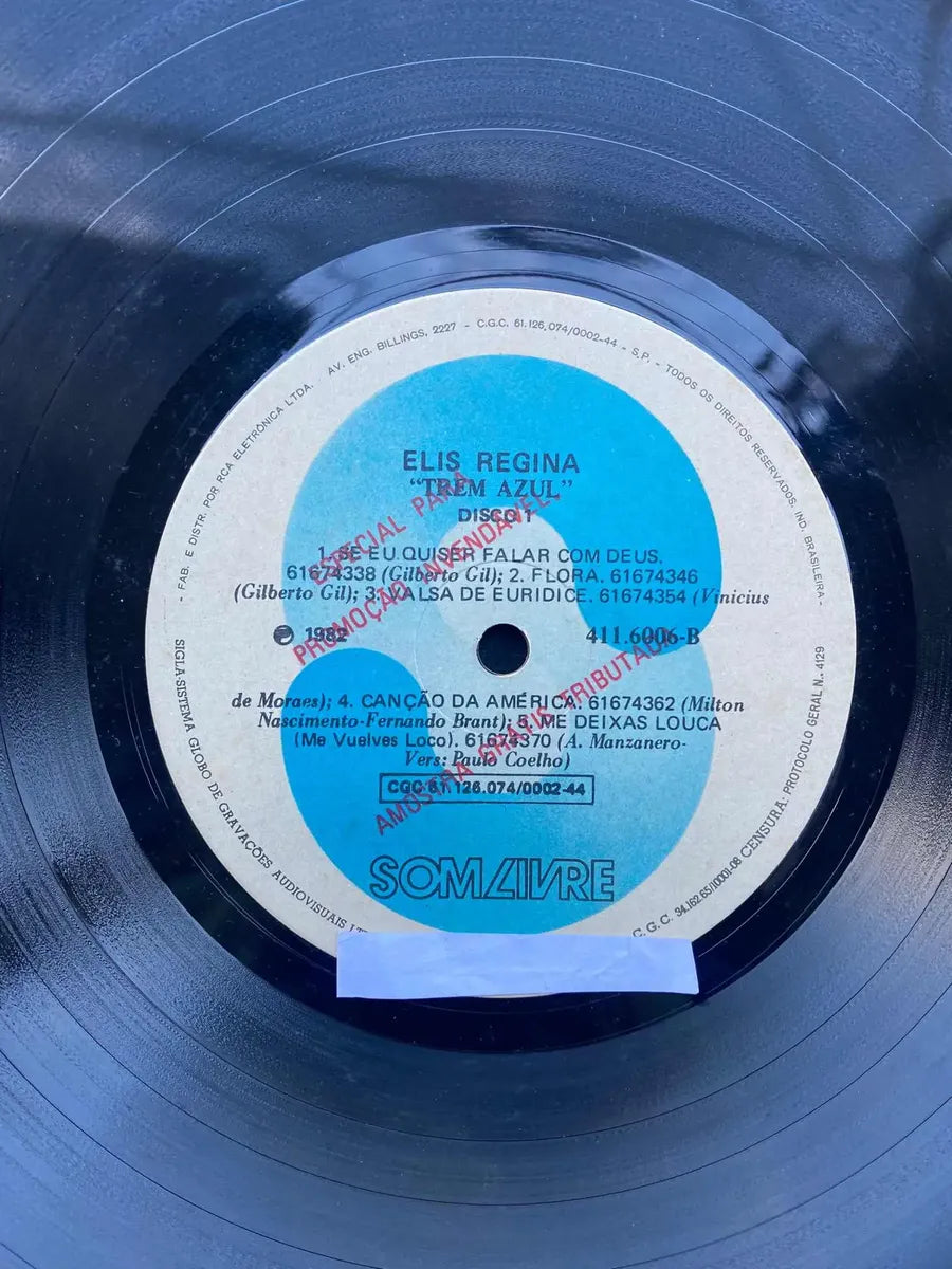 Lp Elis Regina Trem Azul 1982 Duplo Selo Som Livre (Usado)