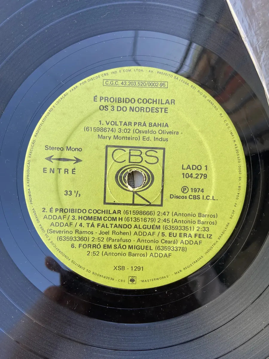 Lp Os 3 Do Nordeste É Proibido Cochilar 1974 (Usado)