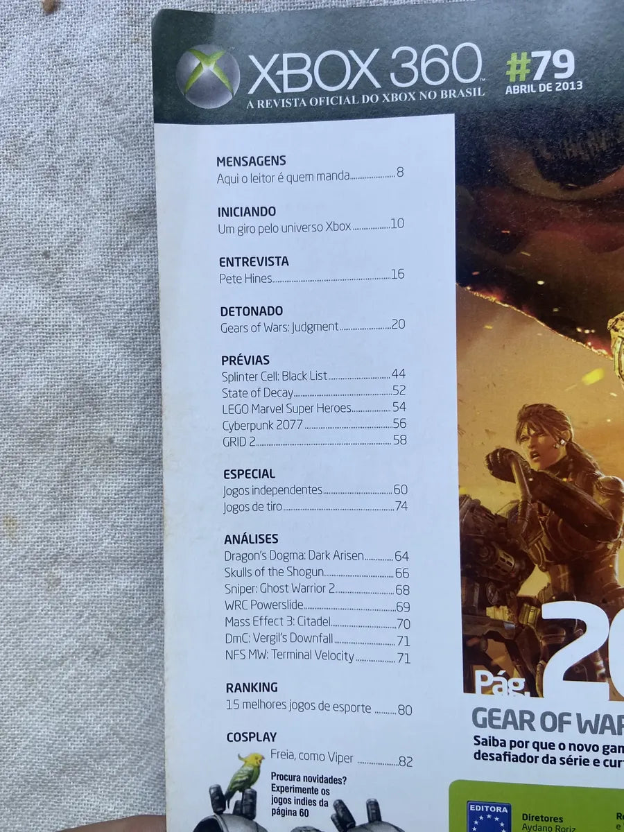 Revista X Box 360 Detonado Gears Of War Judgment Ano 7 N 79 (Usado)