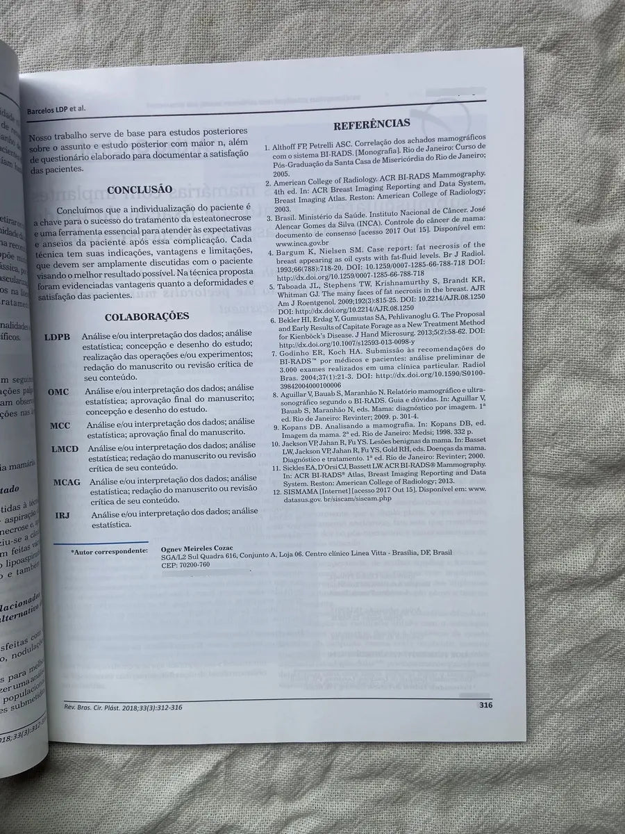 Revista Brasileira De Cirurgia Plástica Volume 33 Número 3 julho setembro 2018 (Usado)