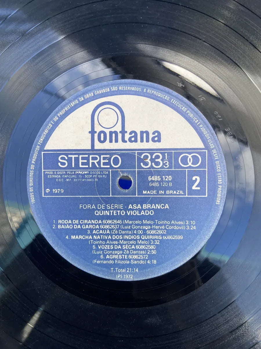 Lp Quinteto Violado Fora De Série Asa Branca 1979 (Usado)