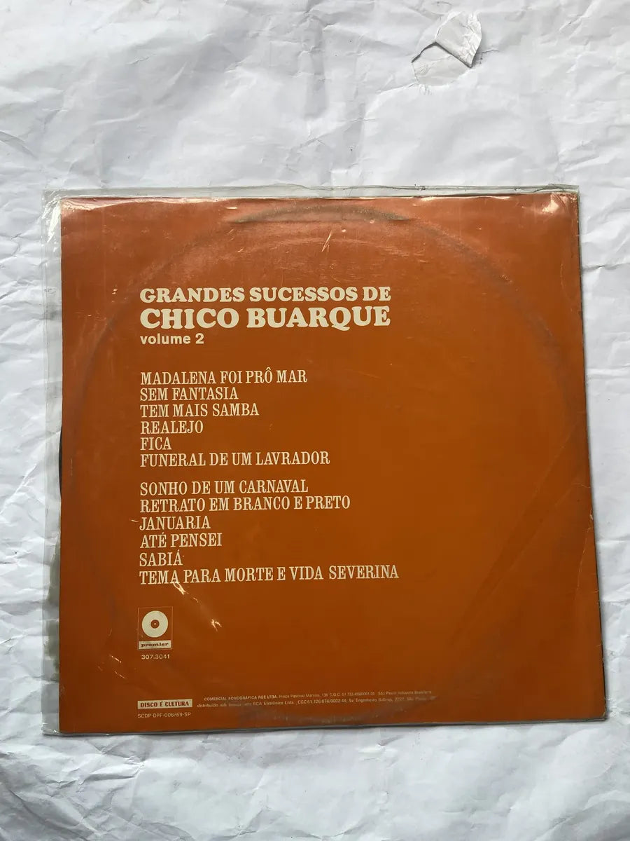 Lp Grandes Sucessos De Chico Buarque Volume 2 1970 (Usado)