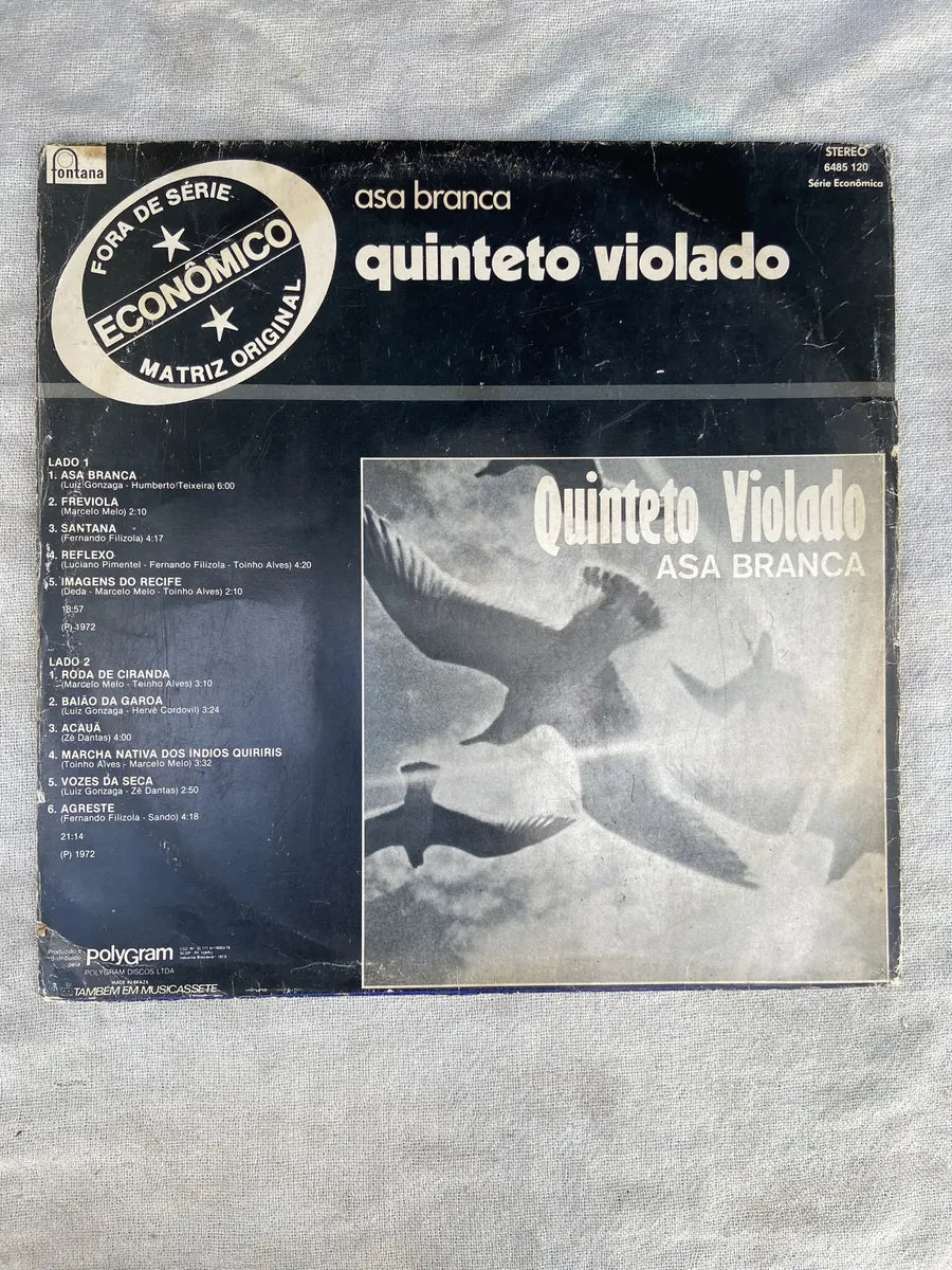 Lp Quinteto Violado Fora De Série Asa Branca 1979 (Usado)