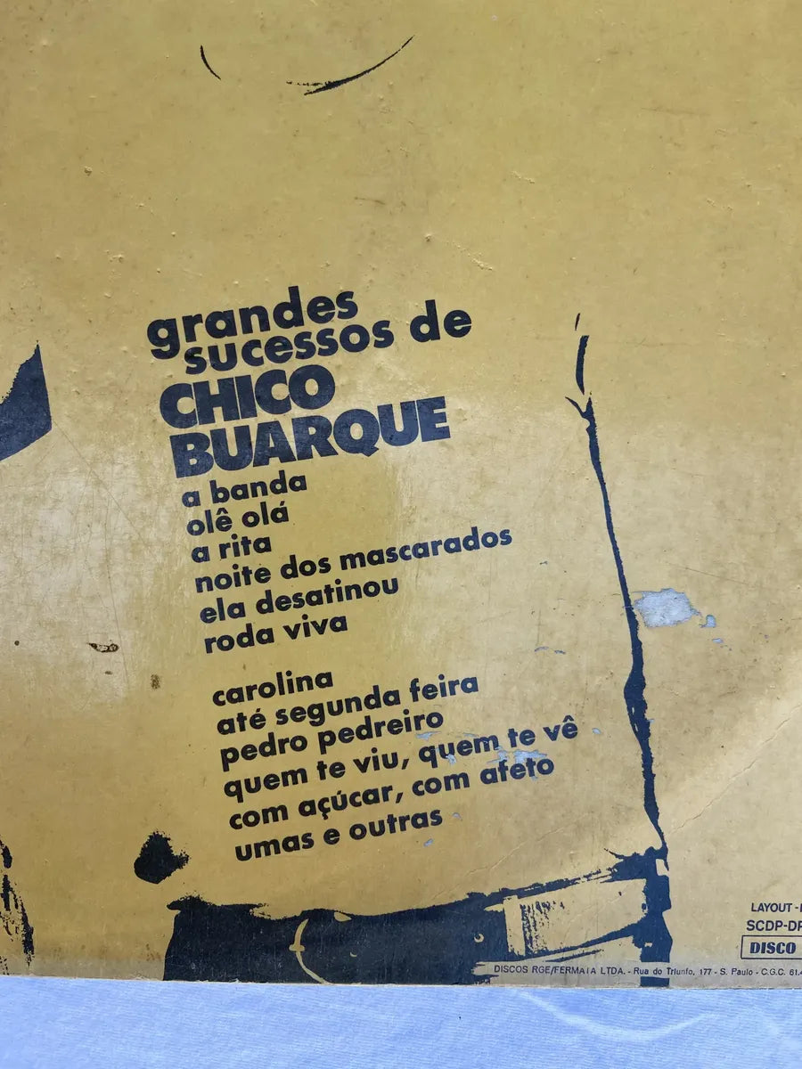 Lp Chico Buarque Grandes Sucessos De Chico Buarque 1974 (Usado)