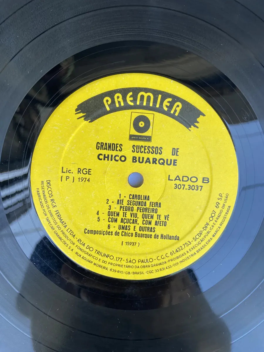 Lp Chico Buarque Grandes Sucessos De Chico Buarque 1974 (Usado)
