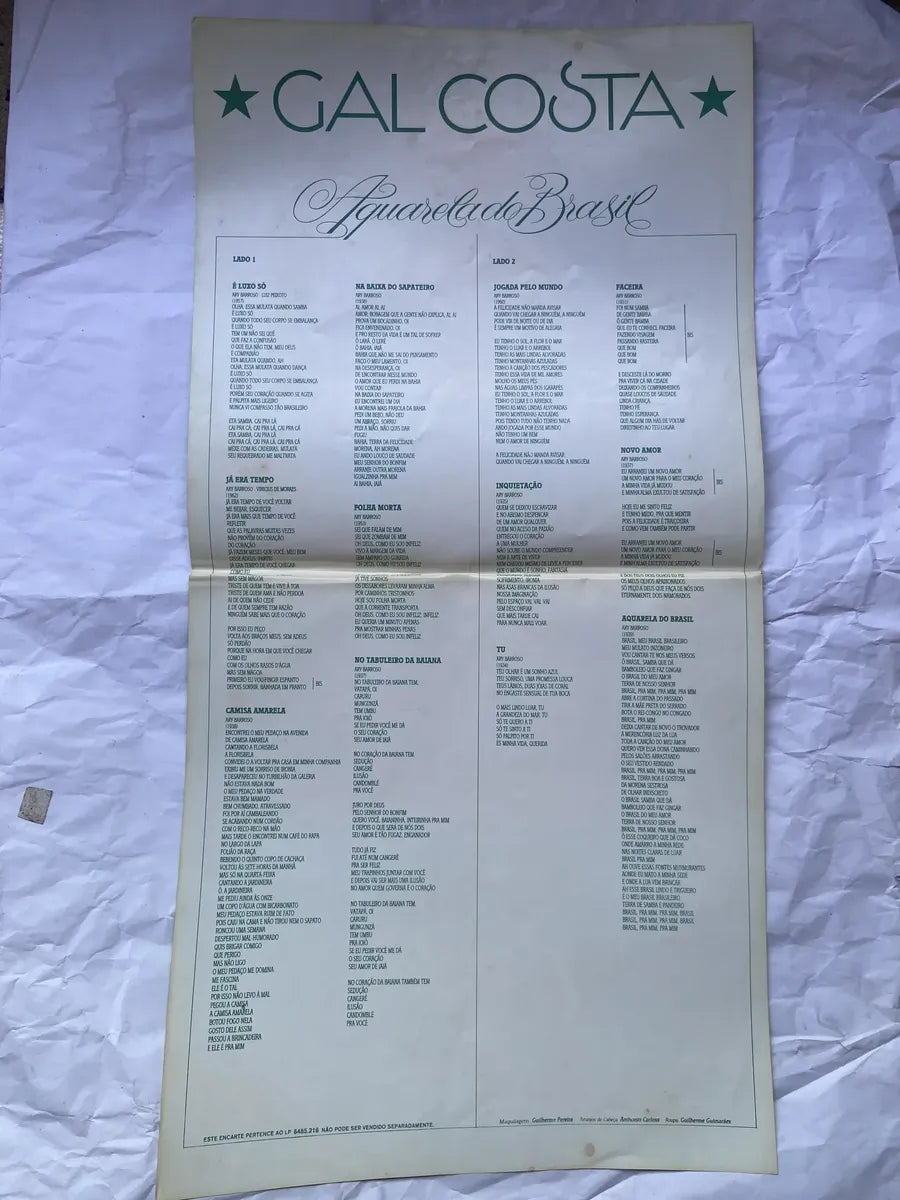 Lp Gal Costa Aquarela Do Brasil 1985 (Usado)