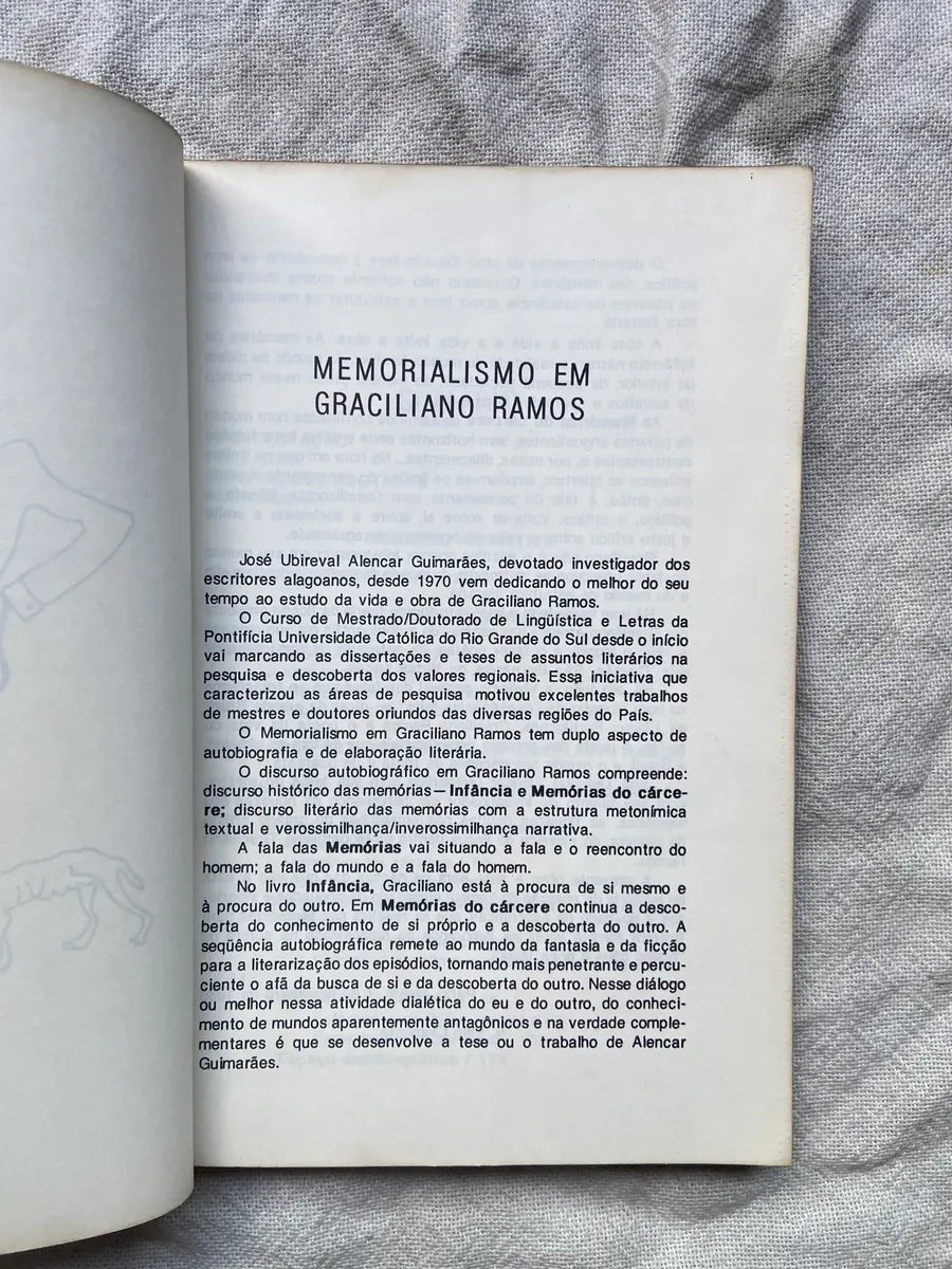 Livro Graciliano Ramos E A Fala Das Memórias 2 Edição 1992 (Usado)