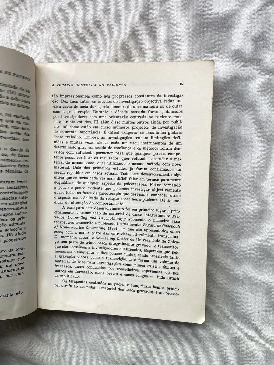 Livro Terapia Centrada No Paciente 1975 (Usado)