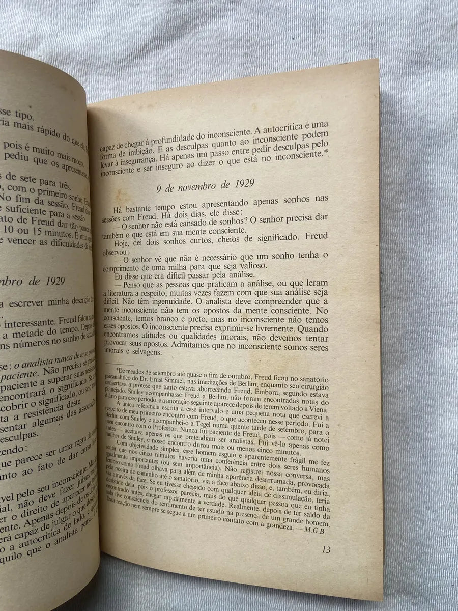 Livro Diário De Minha Análise Com Sigmund Freud Vol 35 (Usado)