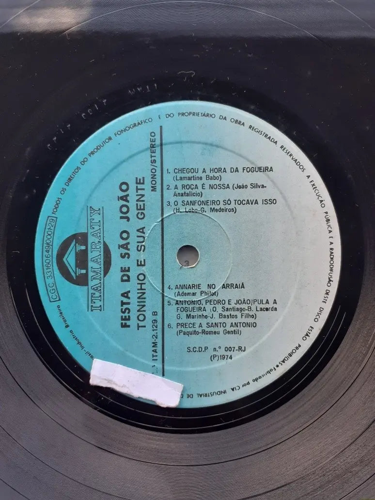 Lp Festa De São João Toninho E Sua Gente 1974 Selo Itamaraty (Usado)