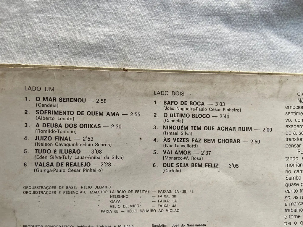 Lp Clara Nunes Claridade 1975 (Usado)