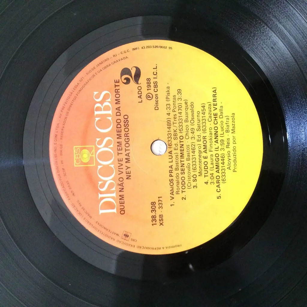 Lp Ney Matogrosso Quem Não Vive Tem Medo Da Morte 1988 (Usado)