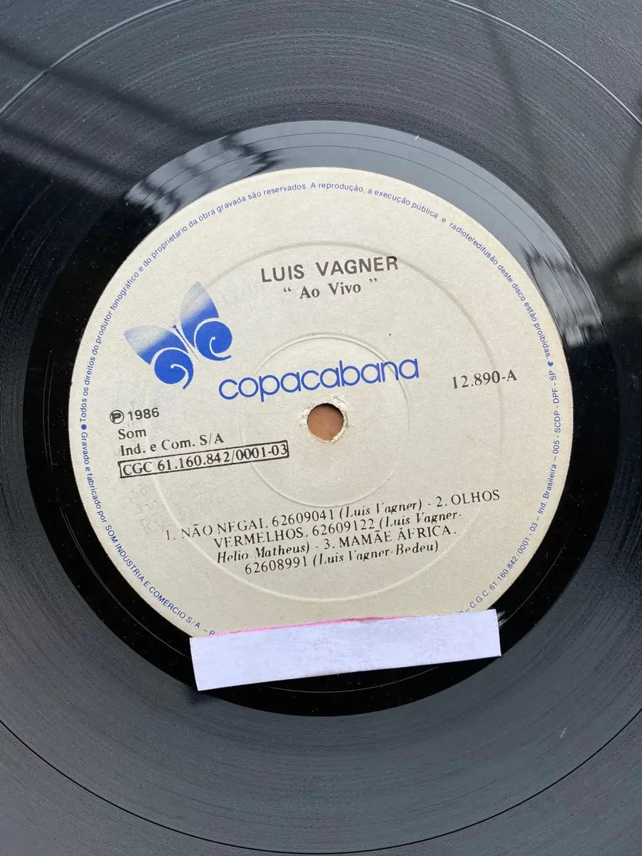 Lp Luis Vagner Ao Vivo O Som Da Negada 1986 Selo Copacabana (Usado)