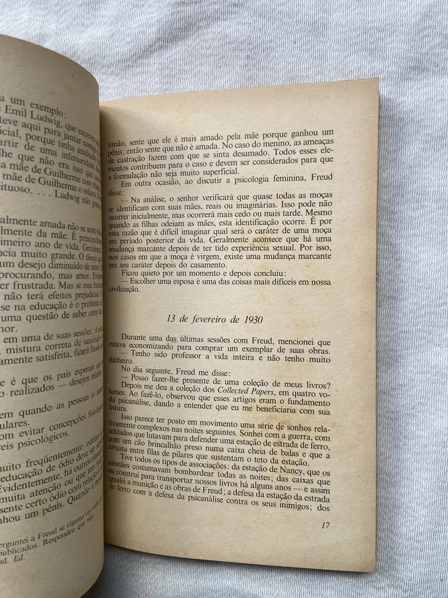 Livro Diário De Minha Análise Com Sigmund Freud Vol 35 (Usado)