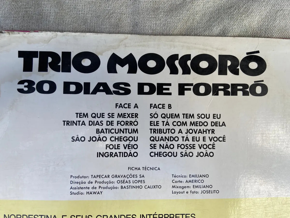 Lp Trio Mossoró Trinta Dias De Forro (Usado)