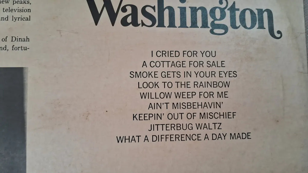Lp Dinah Washington 1984 I Cried For You Selo Imagem (Usado)