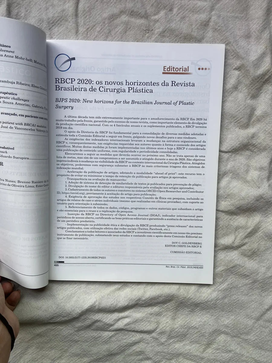 Revista Brasileira De Cirurgia Plástica Volume 34 Número 4 outubro dezembro 2019 (Usado)