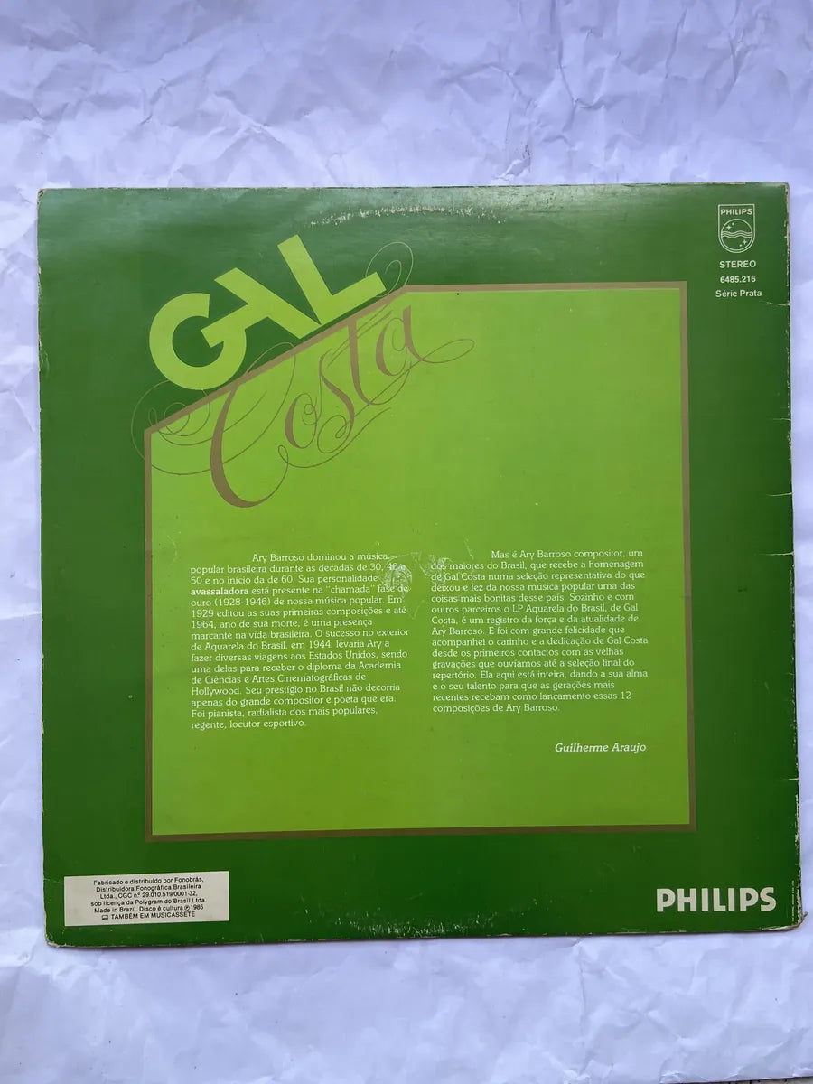 Lp Gal Costa Aquarela Do Brasil 1985 (Usado)