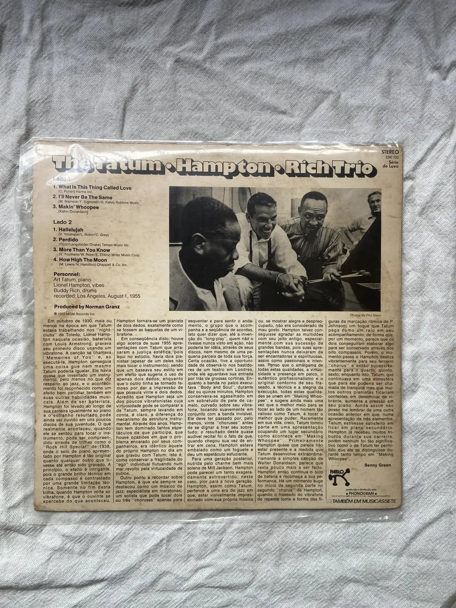 Lp The Tatum Hampton Rich Trio 1955 (Usado)