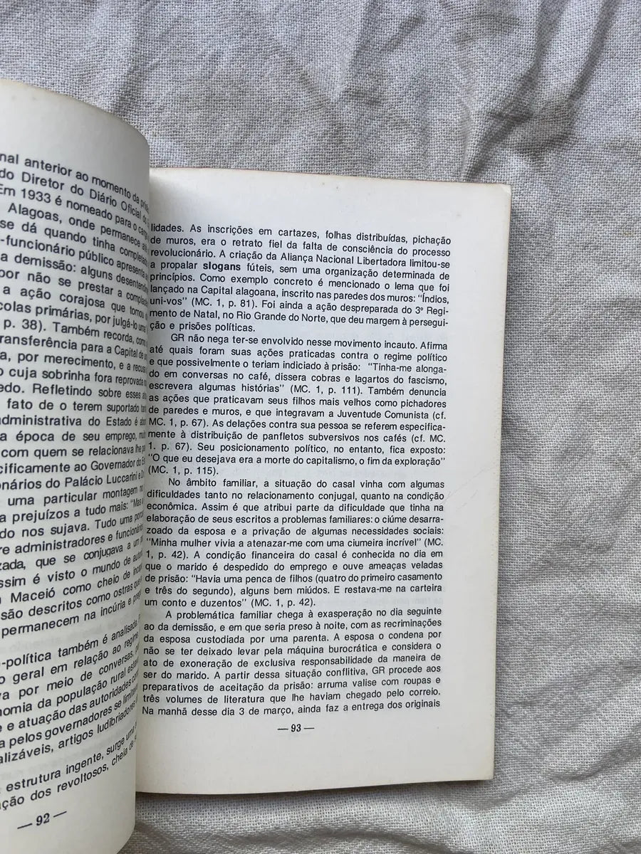 Livro Graciliano Ramos E A Fala Das Memórias 2 Edição 1992 (Usado)