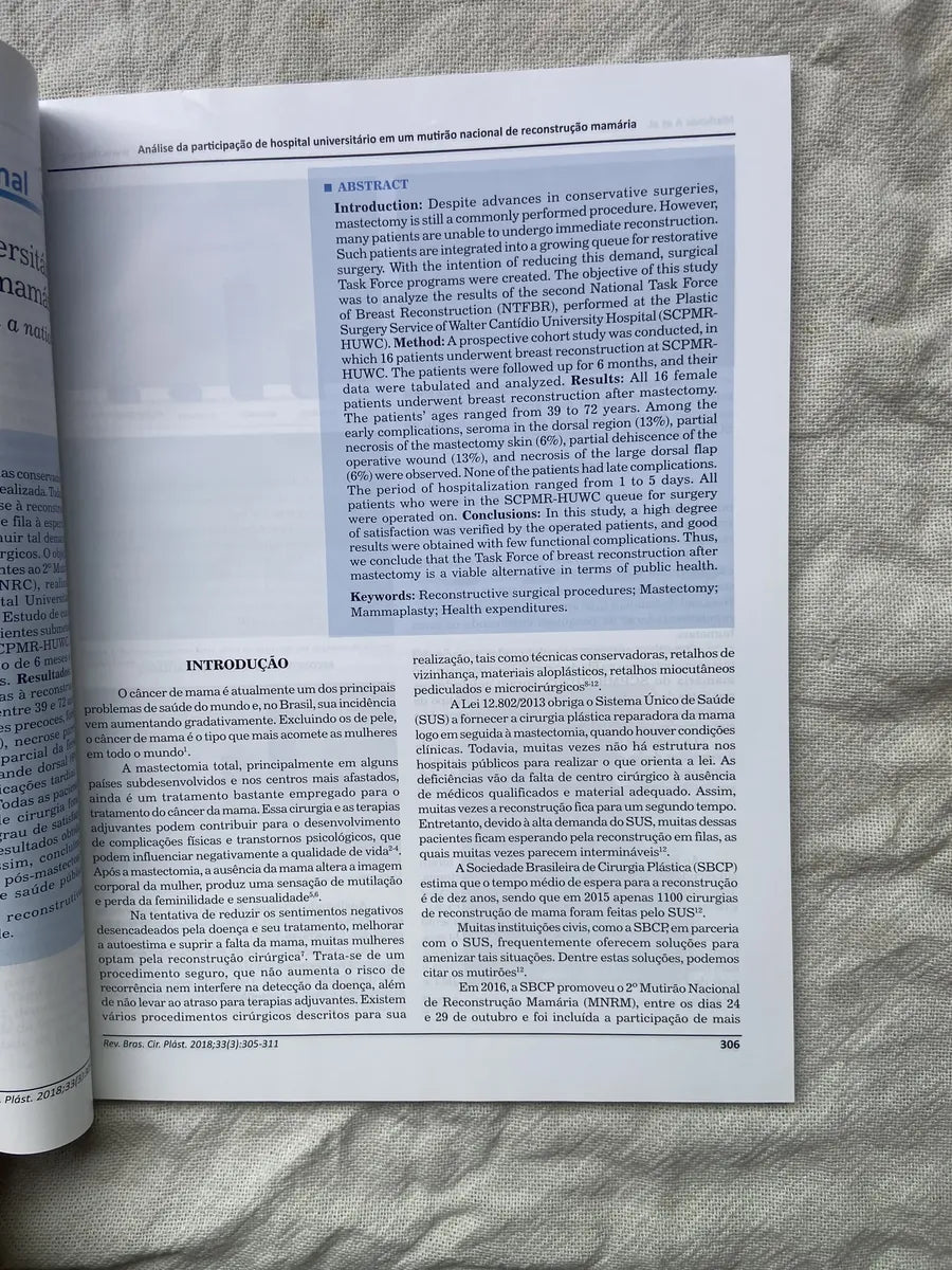 Revista Brasileira De Cirurgia Plástica Volume 33 Número 3 julho setembro 2018 (Usado)