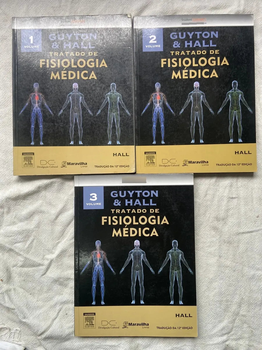 Livro Tratado De Fisiologia Médica Guyton E Hall Box 3 Vol (Usado)