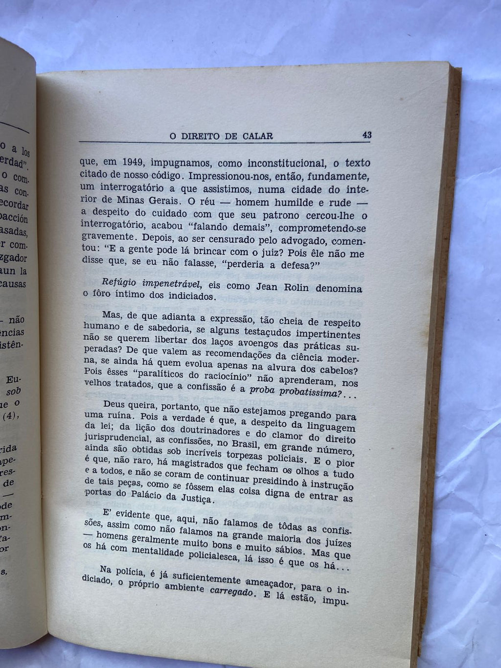 Livro O Direito De Calar 1960 (Usado)