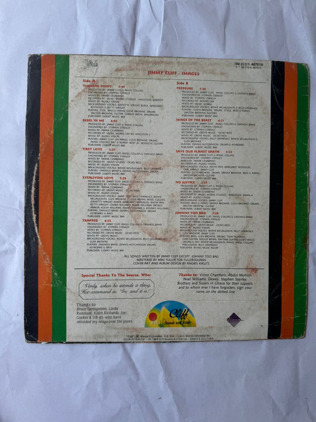 Lp Jimmy Cliff Images 1989 (Usado)