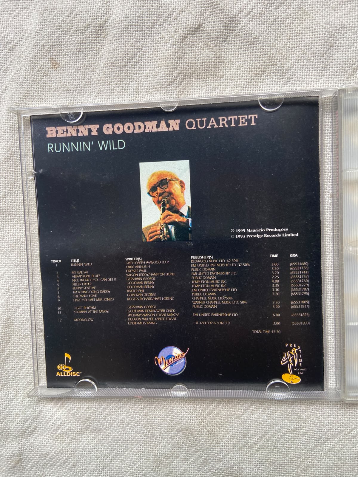 Cd Benny Goodman Quartet Runnin Wild 1995 (Usado)