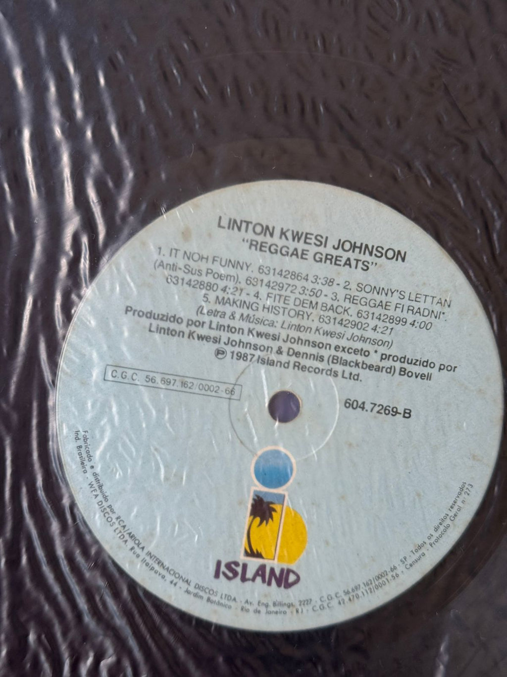 Lp Linton Kwesi Johnson Reggae Greats 1987 (Usado)