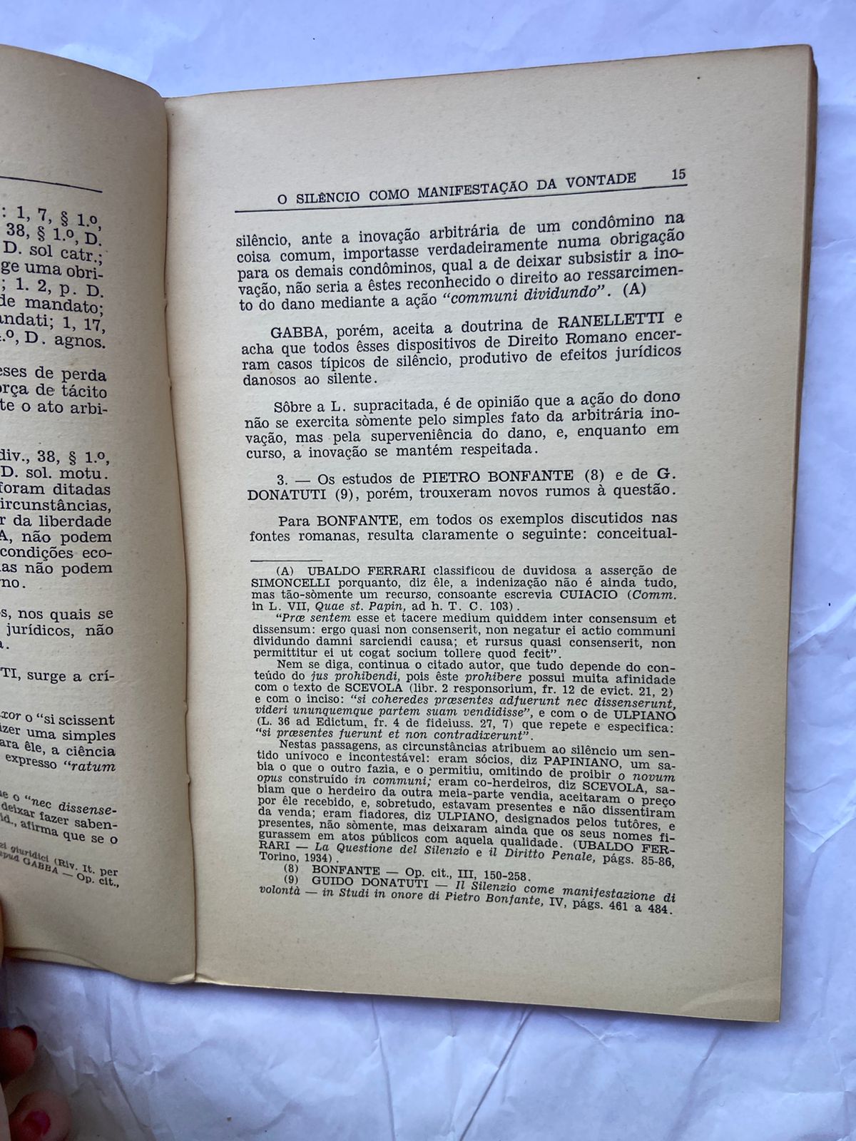 Livro O Silêncio Como Manifestação Da Vontade 3 Edição 1961 (Usado)