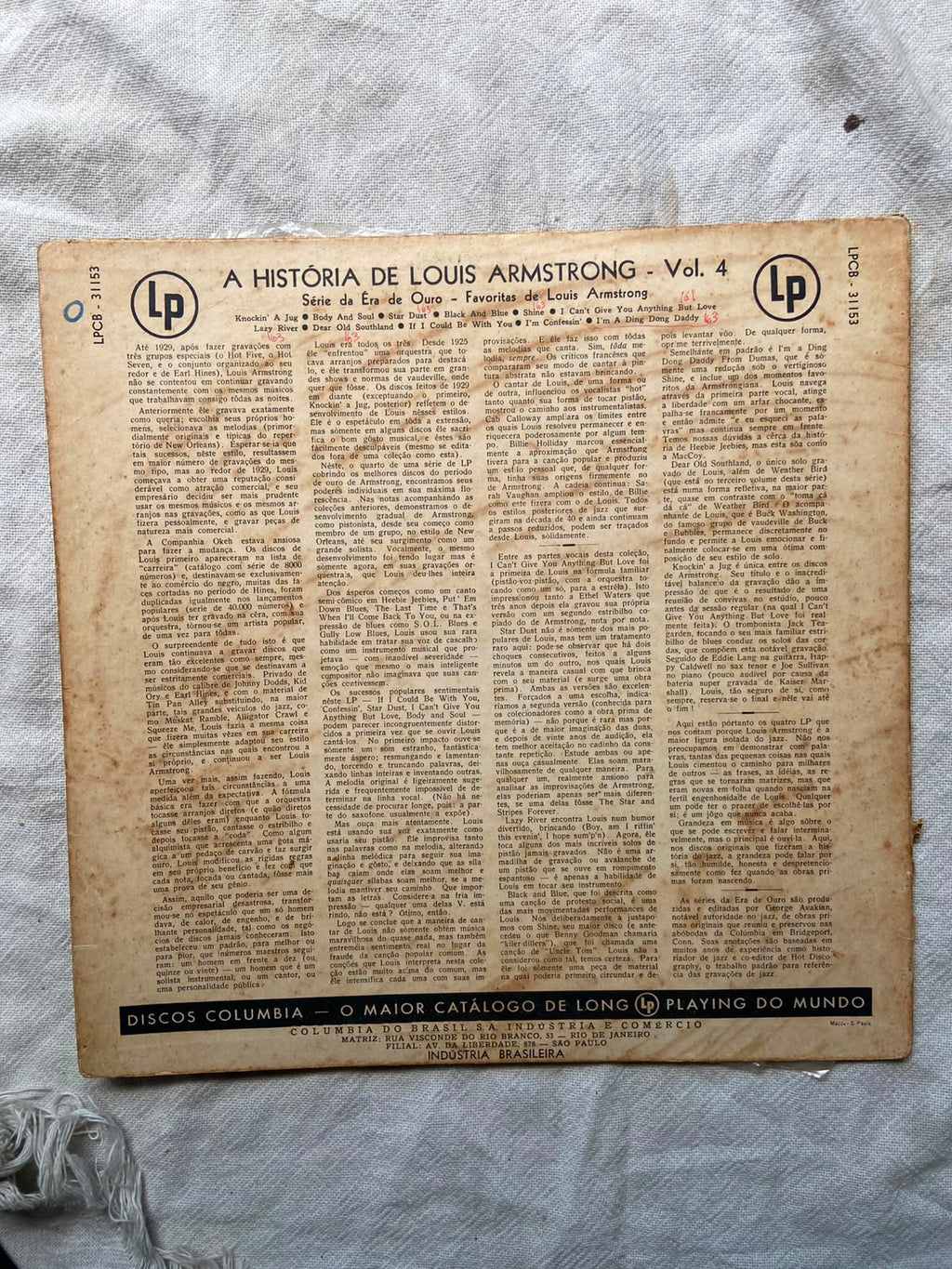 Lp Louis Armstrong Favorites Vol 4 (Usado)
