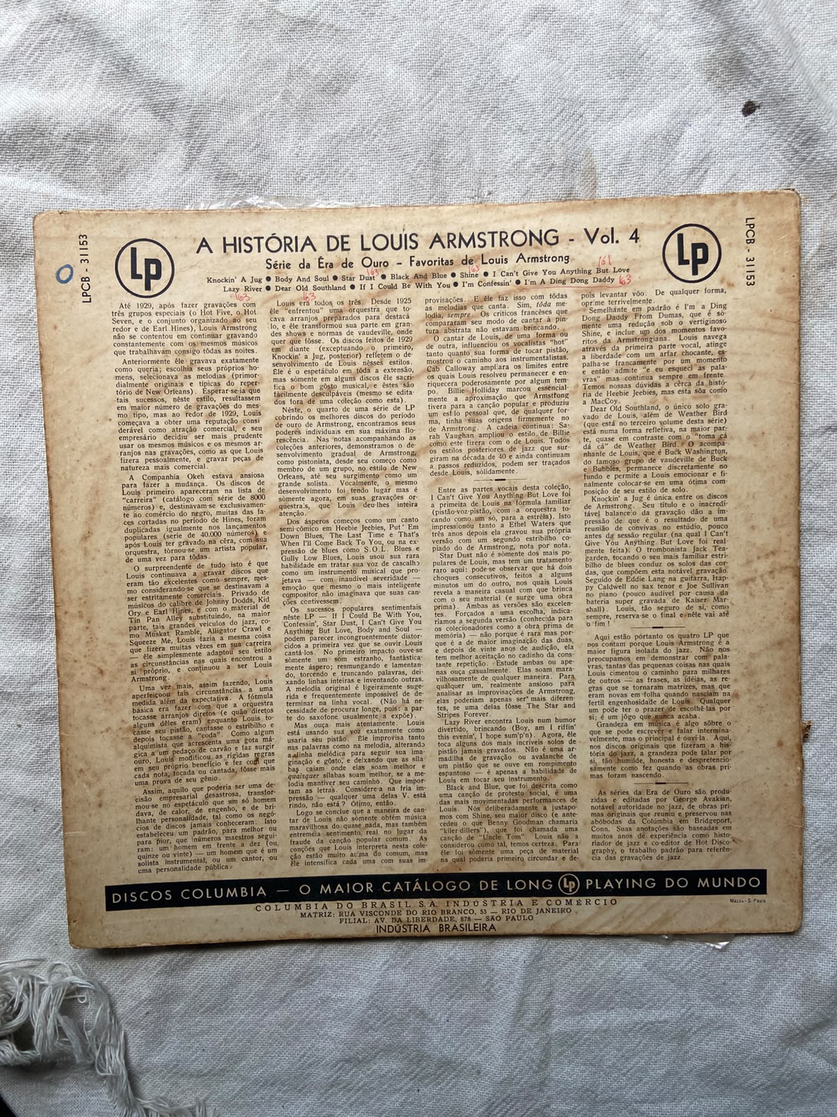 Lp Louis Armstrong Favorites Vol 4 (Usado)