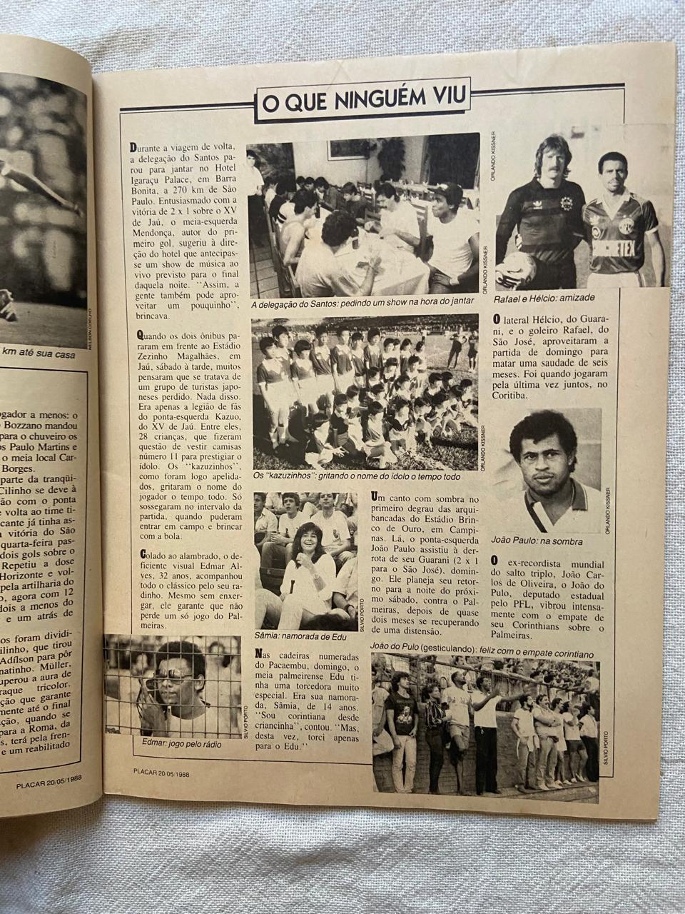 Revista Placar 20 Maio 1988 Número 937 (Usado)
