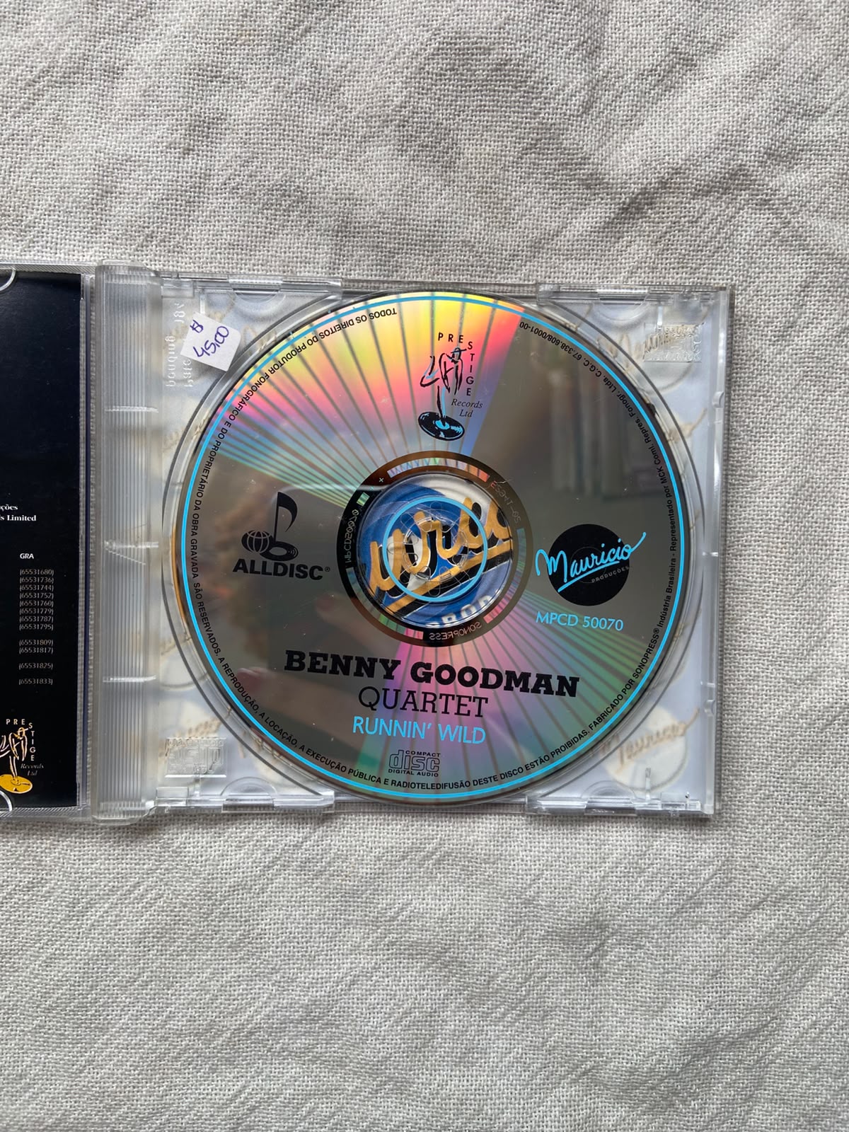 Cd Benny Goodman Quartet Runnin Wild 1995 (Usado)