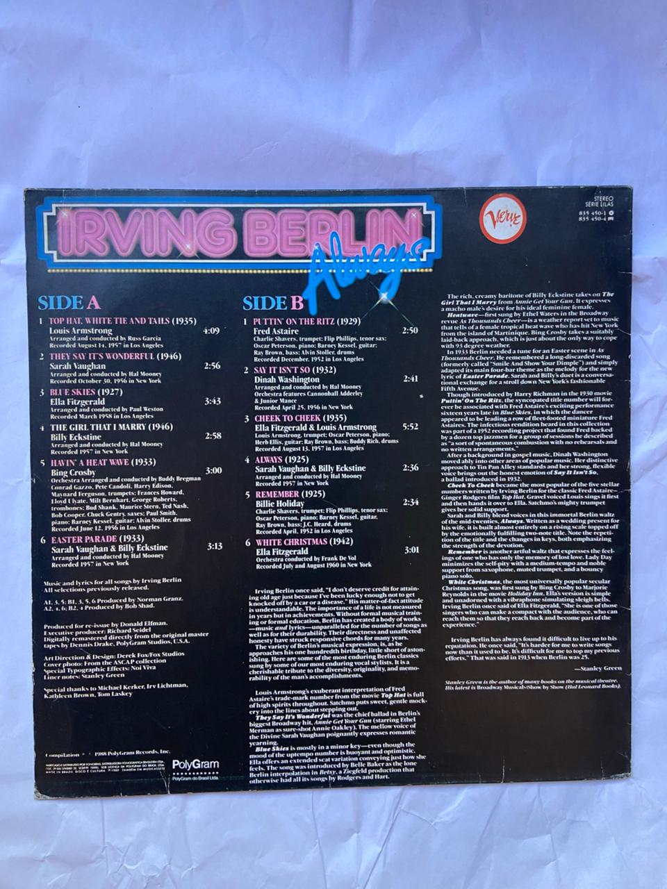 Lp Irving Berlin Aways 1989 (Usado)