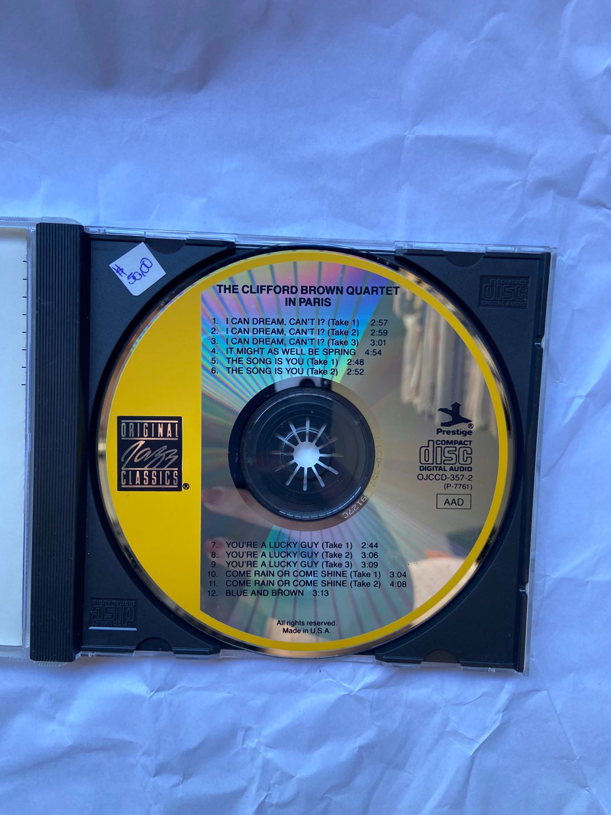 Cd The Clifford Brown Quartet In Paris Henri Renaud (Usado)