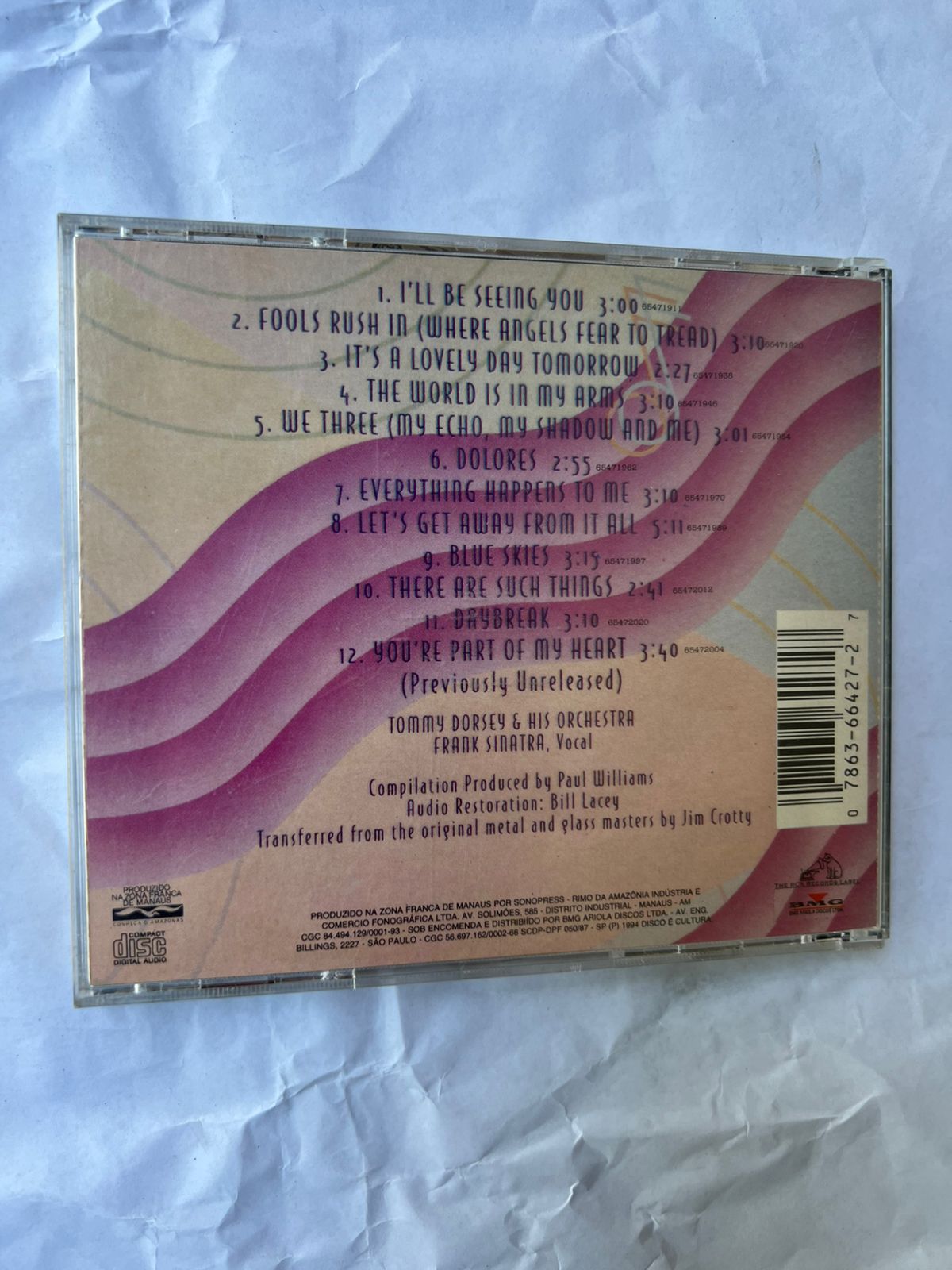 Cd Tommy Dorsey Frank Sinatra Ill Be Seeing You (Usado)