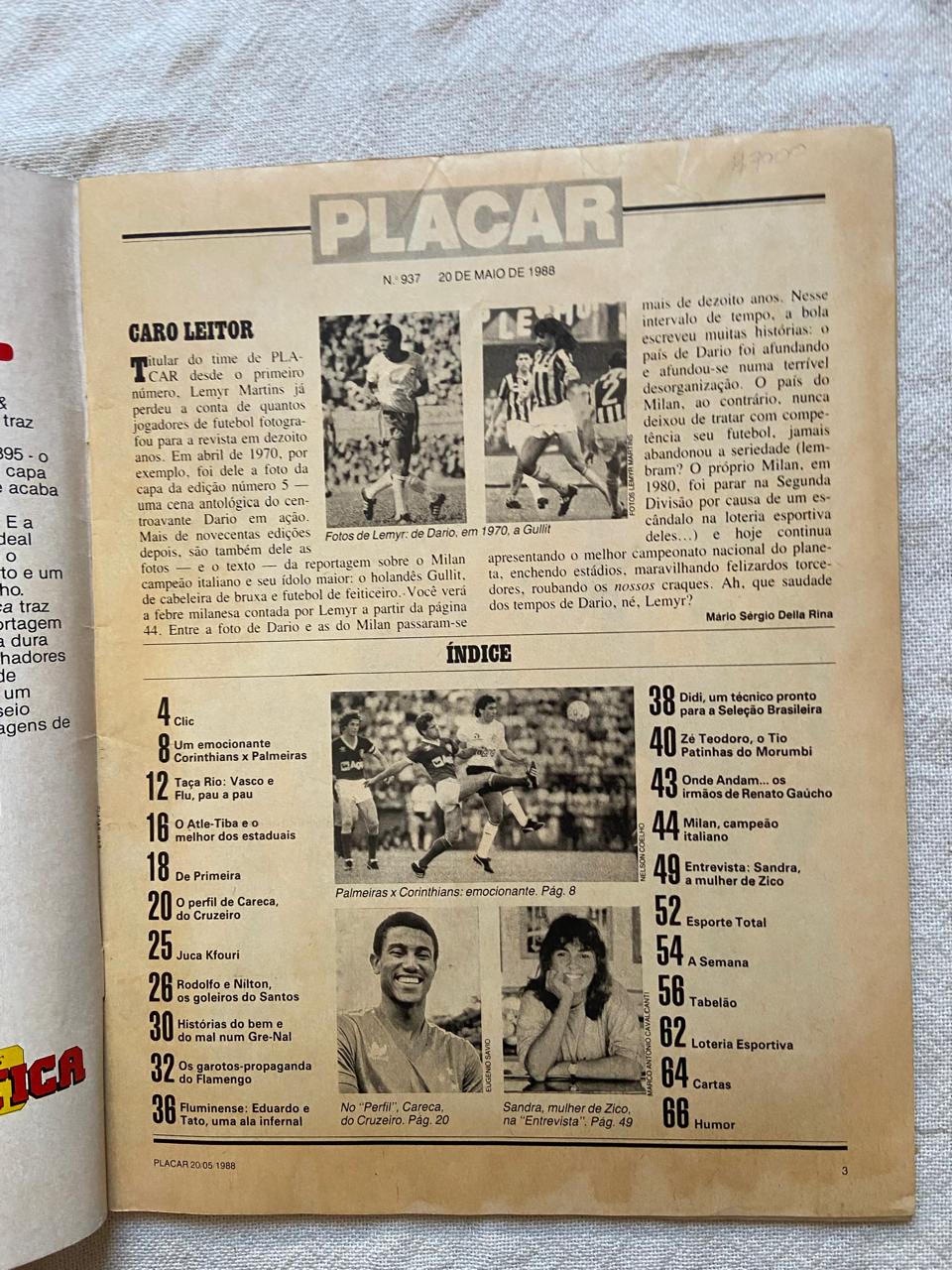 Revista Placar 20 Maio 1988 Número 937 (Usado)