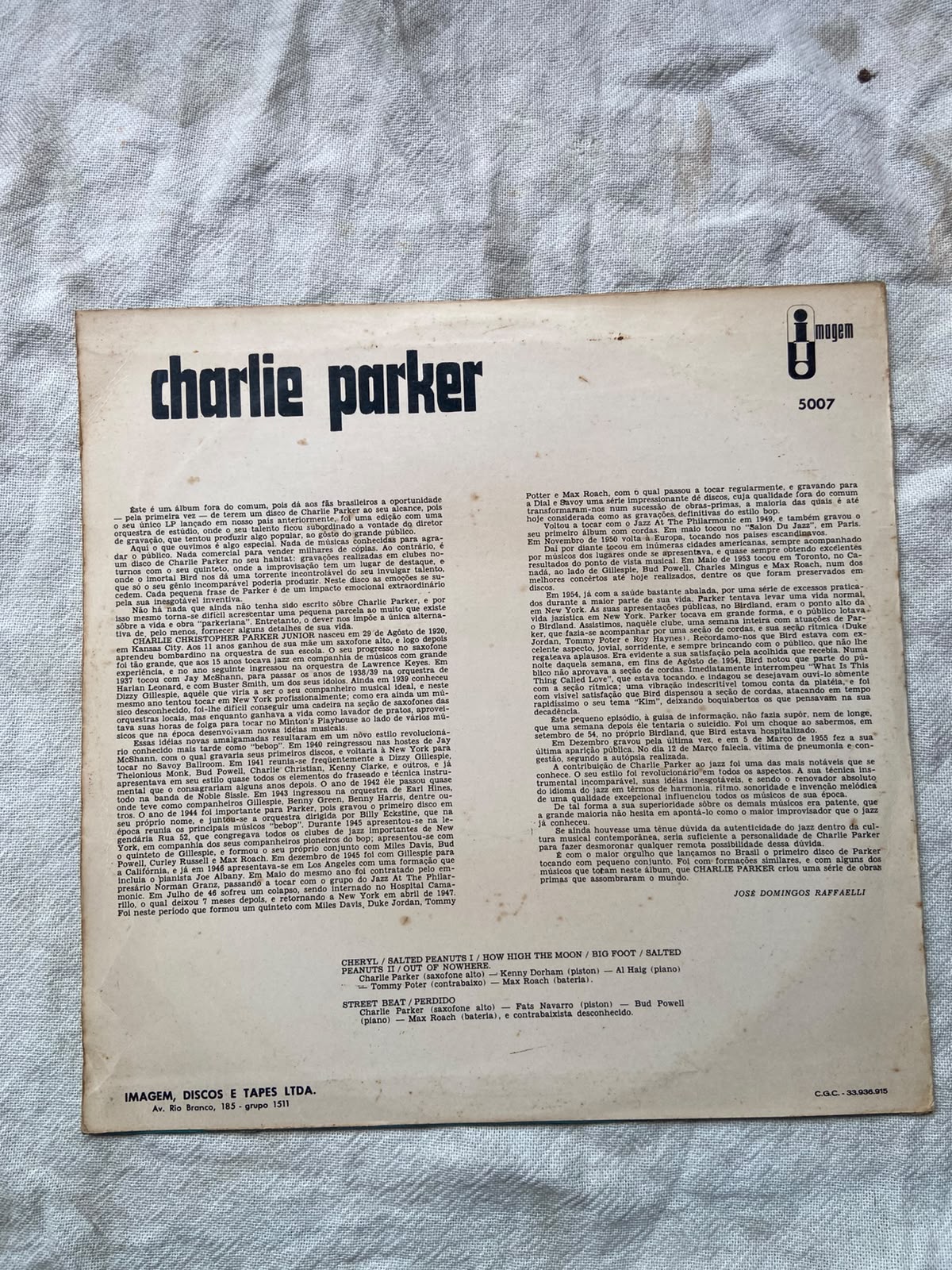 Lp Charlie Parker 1969 Volume 1 (Usado)
