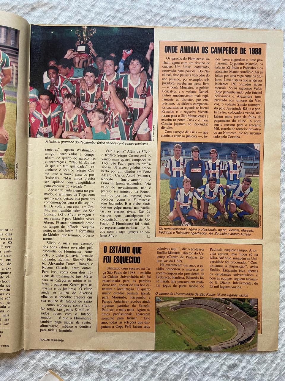 Revista Placar Mais 27 Janeiro 1989 Número 972 (Usado)