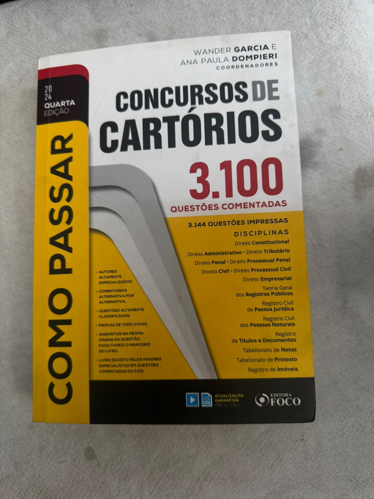 Livro Concursos De Cartórios 3100 Questões Comentadas 4° Ed (Usado)
