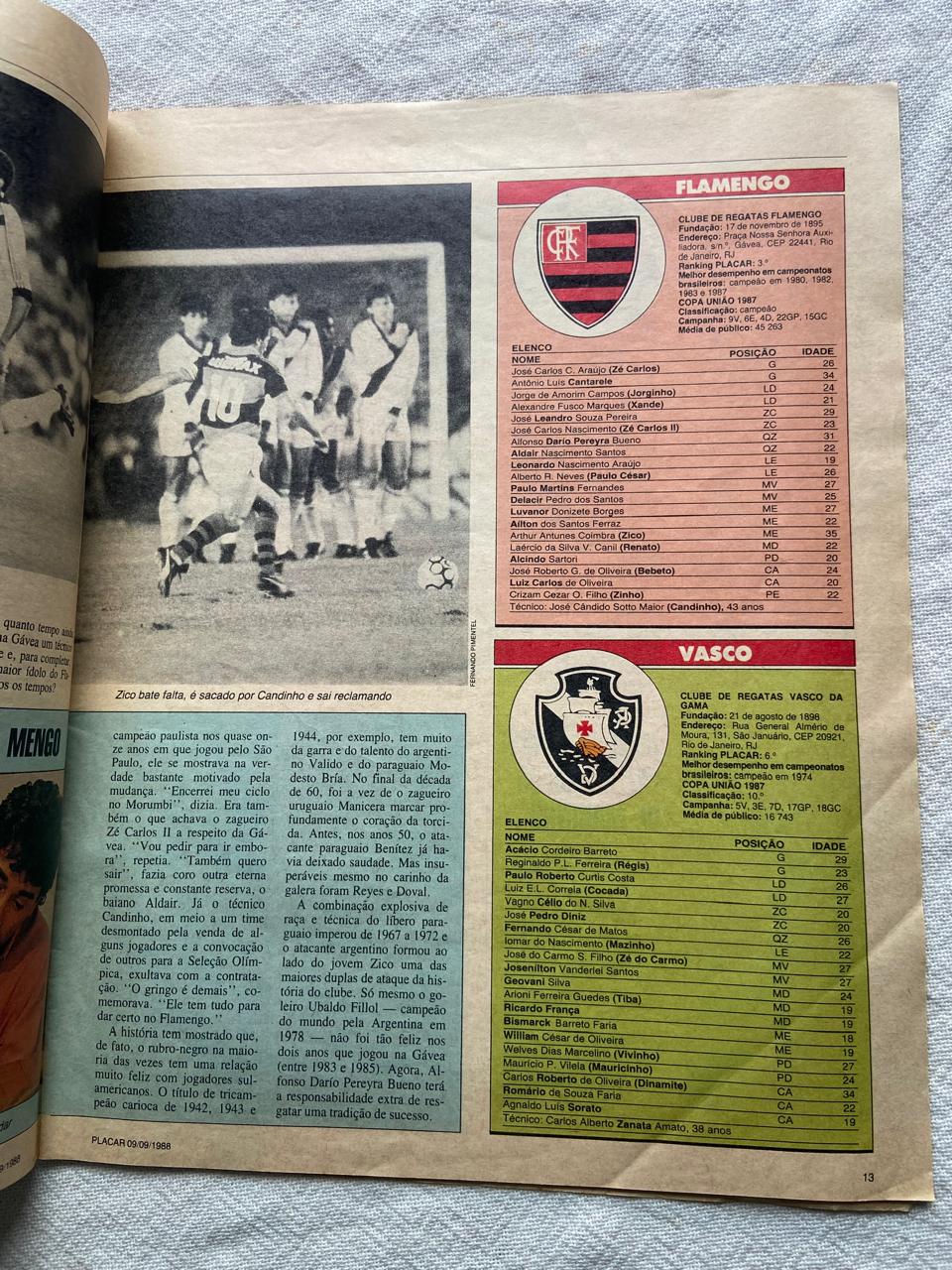 Revista Placar Mais Guia Da Copa União 9 Setembro 1988 N 953 (Usado)